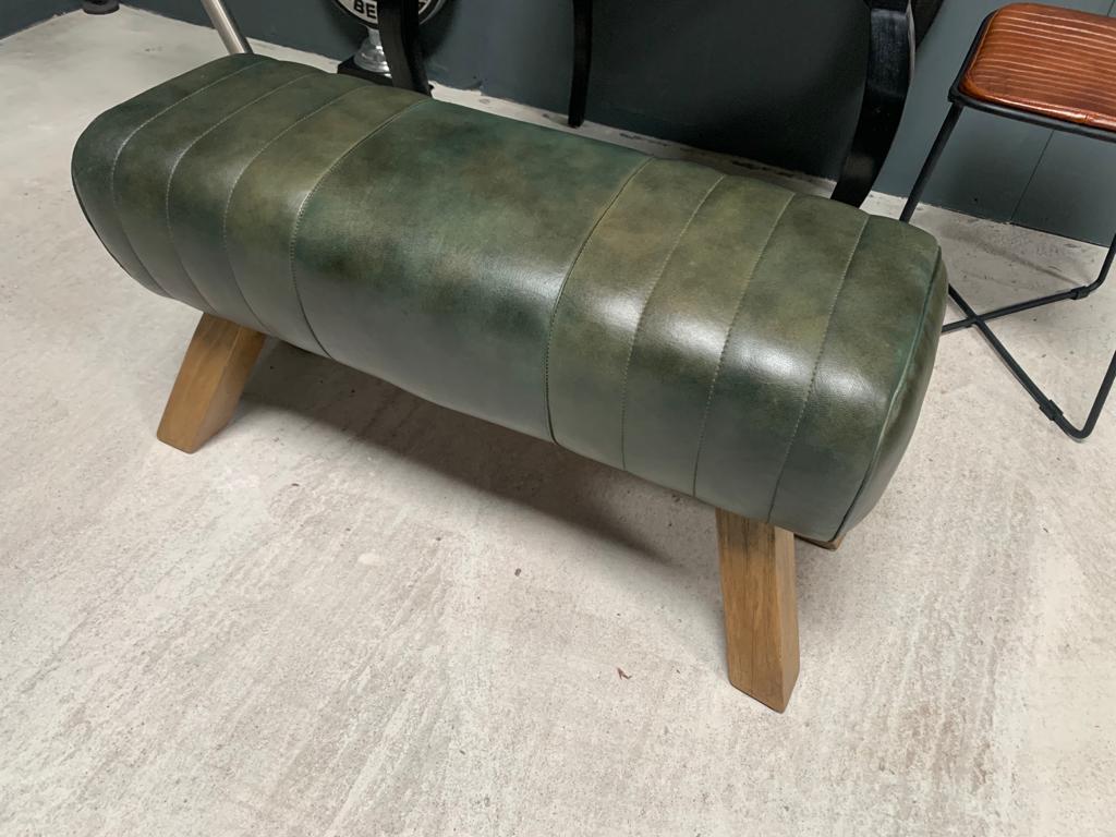 Pommel Footstool Low Foot Stool Footrest Real Leather Seat With Natural  Wooden Legs 34cm Various Colours Are Available. 