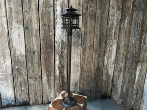 Large Cast Iron Oriental Garden Lantern on Stand Decoration