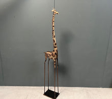 Load image into Gallery viewer, Huge 6ft Decorative Metal Giraffe Statue on Stand