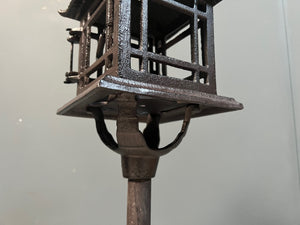 Large Cast Iron Oriental Garden Lantern on Stand Decoration