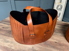 Load image into Gallery viewer, Brand New Boxed Pair of Leather Storage Baskets