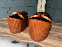 Load image into Gallery viewer, Brand New Boxed Pair of Leather Storage Baskets