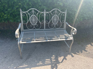 Antique Grey Ornate Garden Bench