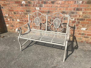 Antique Grey Ornate Garden Bench