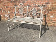 Load image into Gallery viewer, Antique Grey Ornate Garden Bench