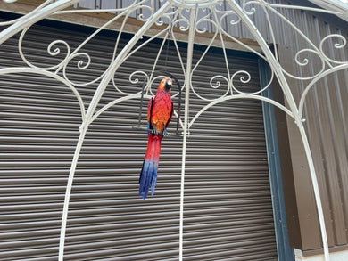 Decorative Large Hanging Parrot - Red