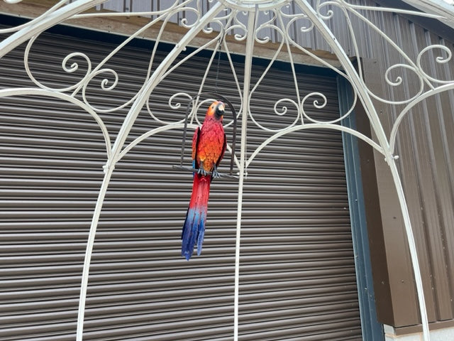 Decorative Large Hanging Parrot - Red