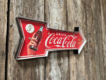 Load image into Gallery viewer, Large Light Up Coca Cola Arrow Sign