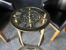 Load image into Gallery viewer, Pair of Brass Industrial Style Clockwork Nesting Side Tables