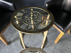 Pair of Brass Industrial Style Clockwork Nesting Side Tables