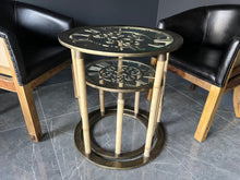 Load image into Gallery viewer, Pair of Brass Industrial Style Clockwork Nesting Side Tables