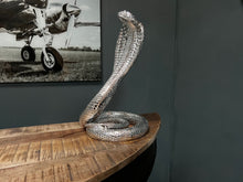 Load image into Gallery viewer, Large Silver Resin Snake Statue