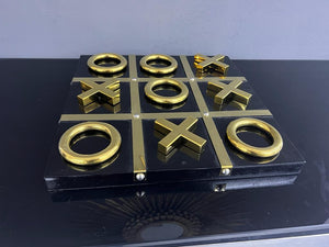 Quality Black and Gold Noughts & Crosses Game Set