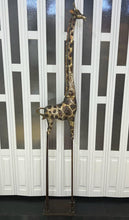 Load image into Gallery viewer, Huge 6ft Decorative Metal Giraffe Statue on Stand