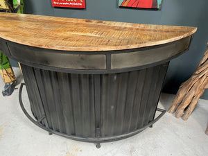 Large Industrial Fully Fitted Bow Front Home Bar Counter