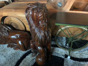 Brand New Highly Carved Wooden Lion